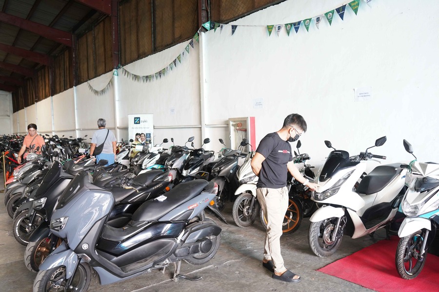 Motorcycles up for bidding at SB Finance's Repo Warehouse